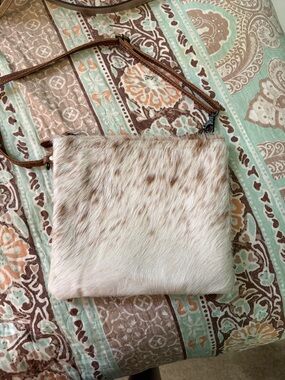 Myra Bag Cream and Brown Haircalf Crossbody